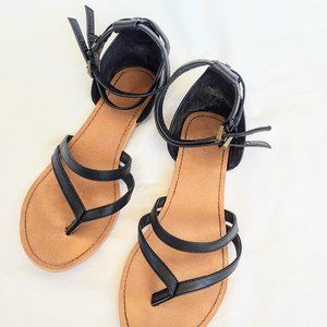 Forever 21 Black Ankle Strap Sandal 7.5